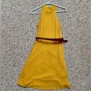 Ribbed High-neck Dress